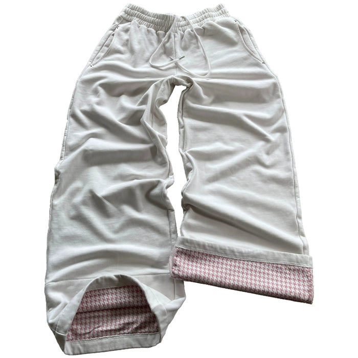 Plaid Lined Wide Length Sweatpants