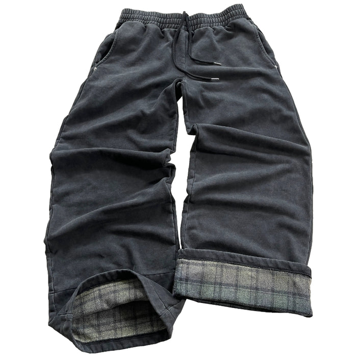 Plaid Lined Wide Length Sweatpants