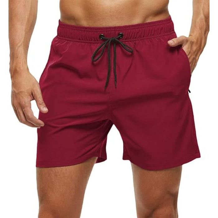 Quick Dry Beach Shorts With Zipper Pockets