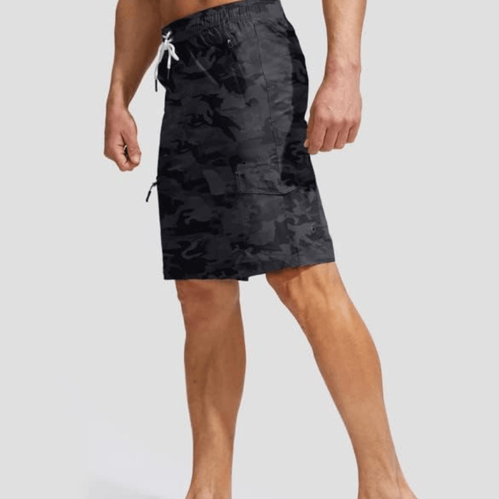 Quick Dry Board Camo Print Shorts With 5 Pockets