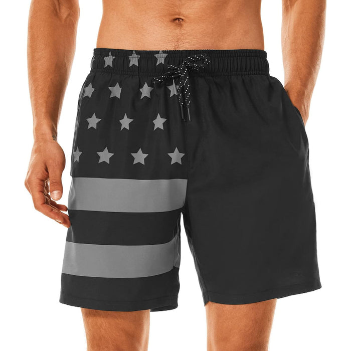 Quick Dry Printed Swim Shorts With Pockets