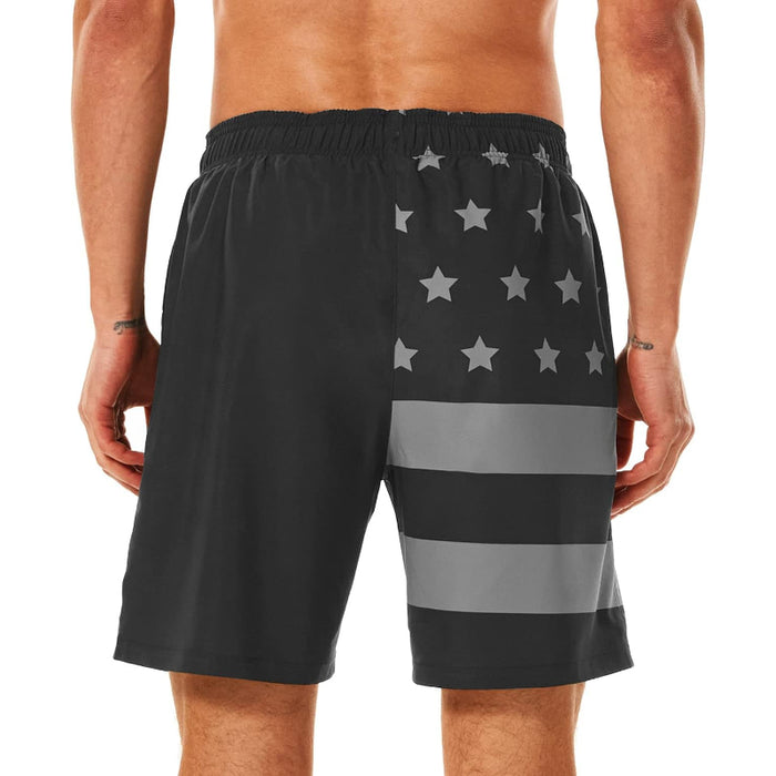 Quick Dry Printed Swim Shorts With Pockets