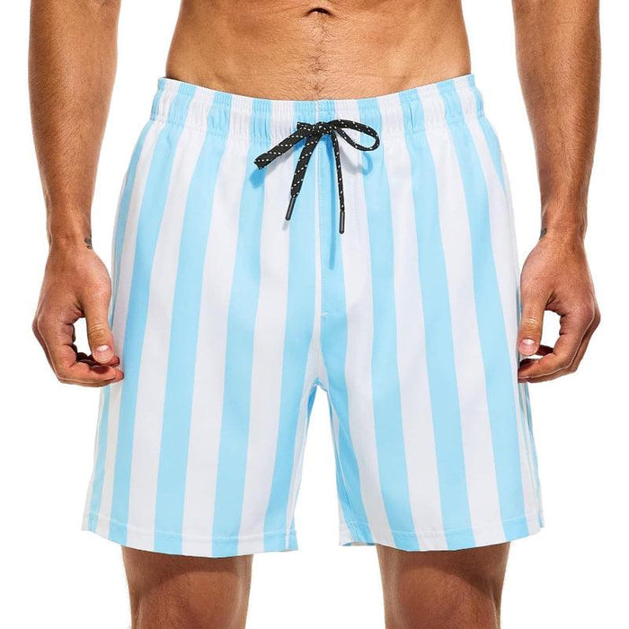 Quick Dry Stripe Swim Shorts With Pockets