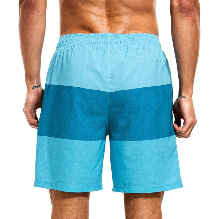 Quick Dry Stripe Swim Shorts With Pockets