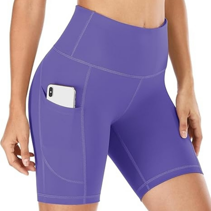 Stretchy Shorts With Pockets For Workout And Yoga