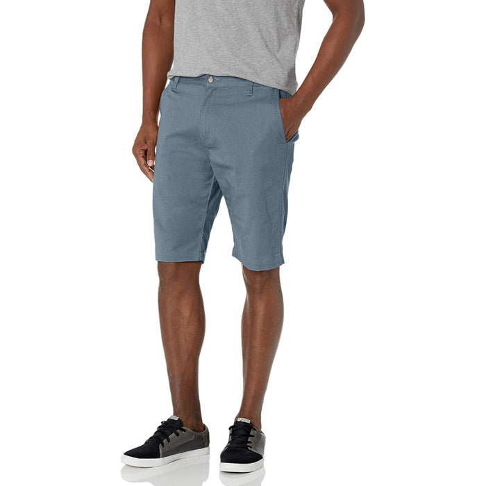 Structured Zip Closure Shorts With Stretch Fabric