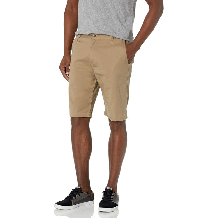 Structured Zip Closure Shorts With Stretch Fabric