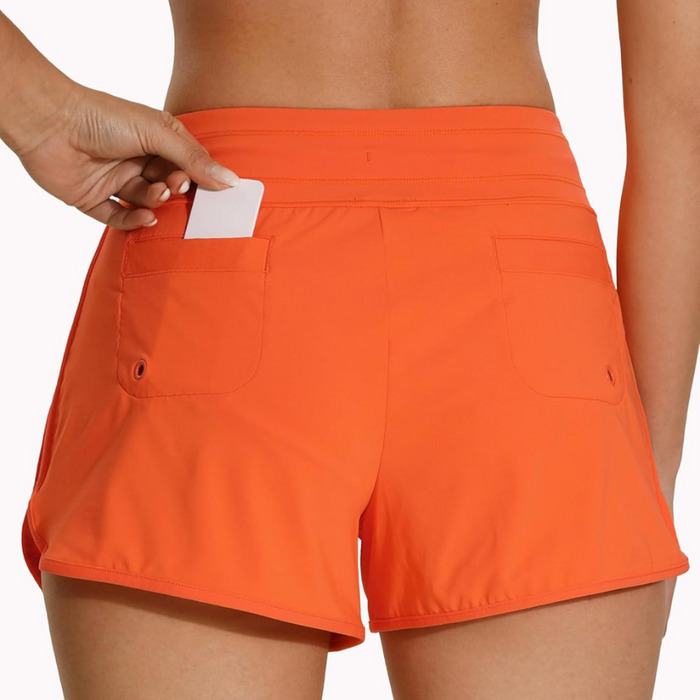 Swim Board Shorts With Liner And Adjustable Drawstring