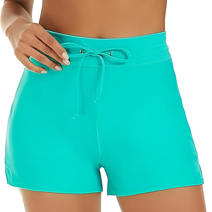 Swim Shorts With Built In Briefs And Drawstring Closure