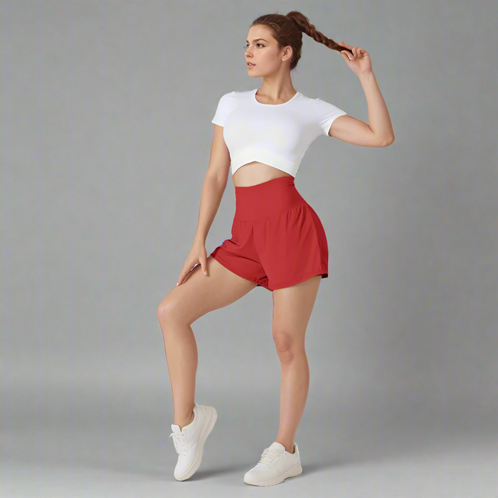 Ultra High Rise Yoga Shorts With Back Pocket