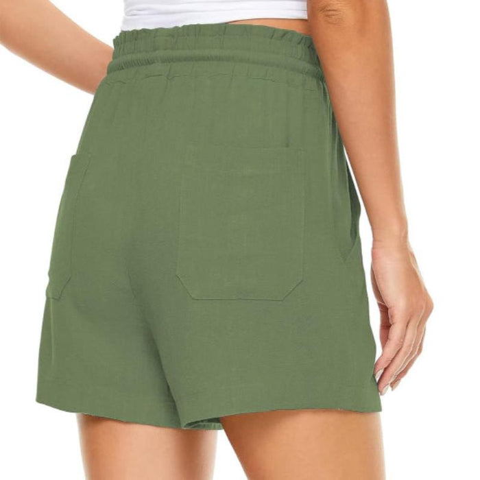 Women Comfy Elastic Drawstring Shorts With Pockets