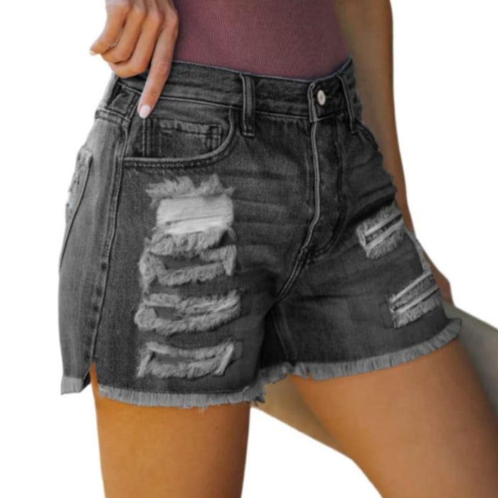 Women Casual Ripped Jean Shorts