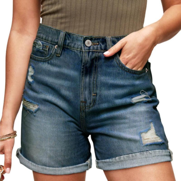 Women Casual Ripped Jean Shorts