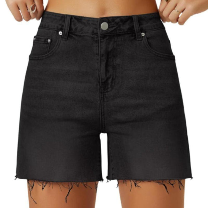 Women Wide Length Denim Shorts