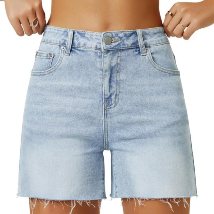 Women Wide Length Denim Shorts