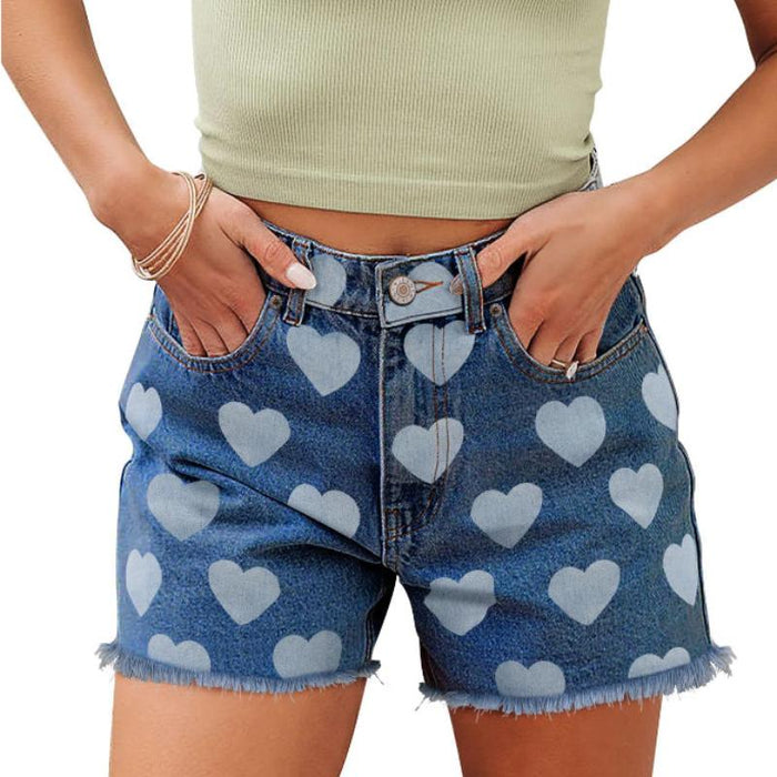 Women High Rise Cutoff Denim Shorts