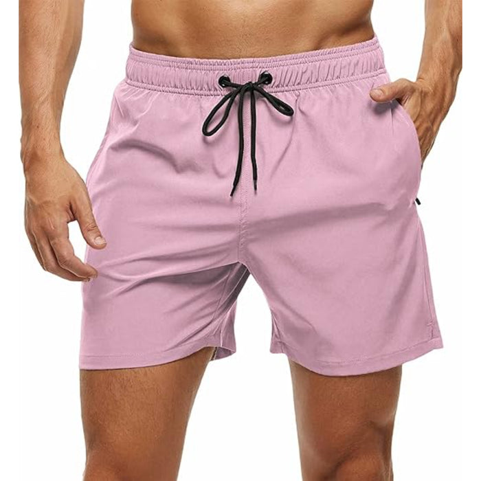 Zipper Pockets With Stretchable Swim Shorts