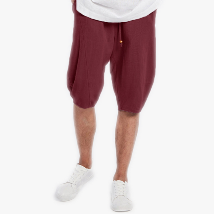 Knee-Length Drawstring Linen Shorts | Men's Casual Linen Shorts