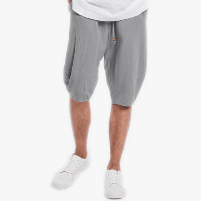 Knee-Length Drawstring Linen Shorts | Men's Casual Linen Shorts