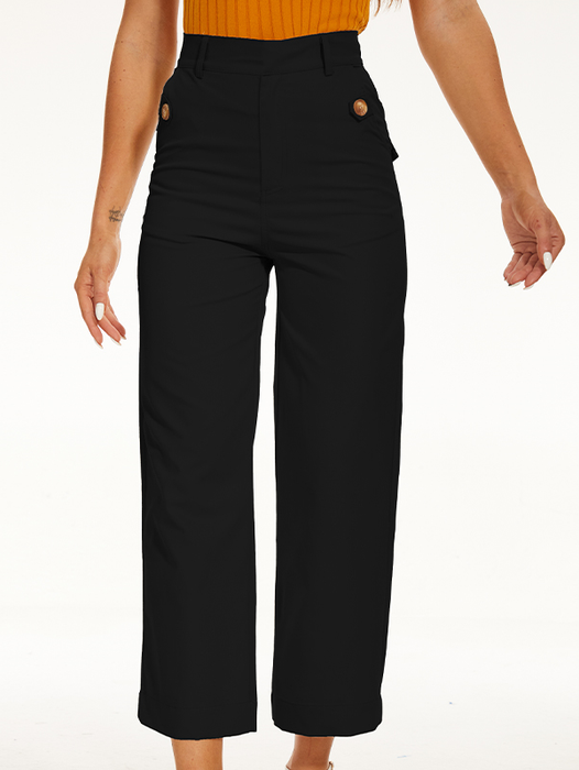 Comfy Stretch Twill Cropped Wide Leg Pant