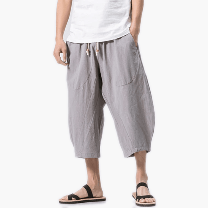 Men's Breathable Cotton Linen Drawstring Casual Shorts — Comfy Short